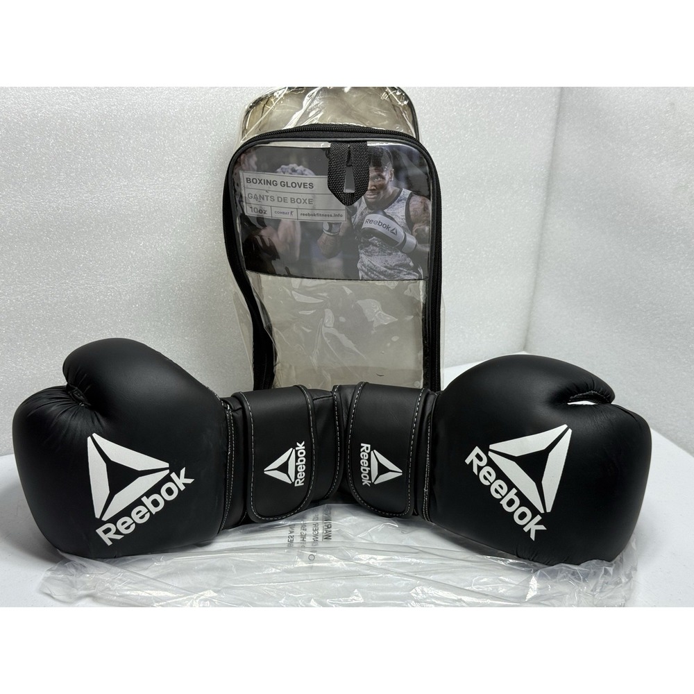New Reebok 10 Ounces Combat Sparring Boxing Glove‎ white / Black NIB
